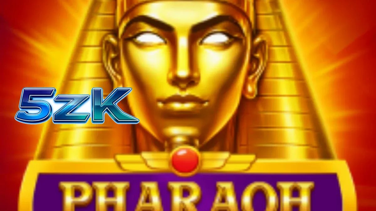 Tampilan visual slot Pharaoh Luck dengan latar belakang piramida dan simbol-simbol Mesir Kuno